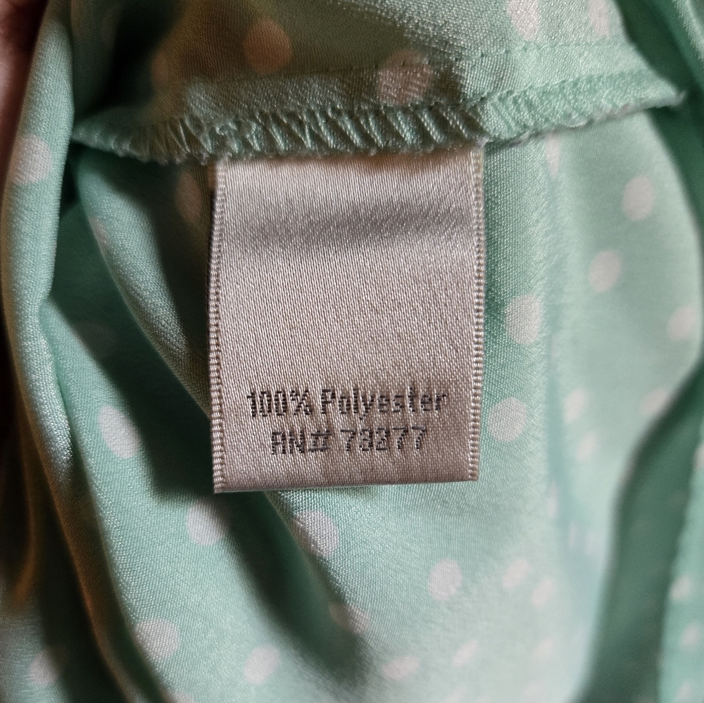 NWOT Women's Lauren Conrad Light Mint Polka Dot Top Size L - Picture 5 of 5